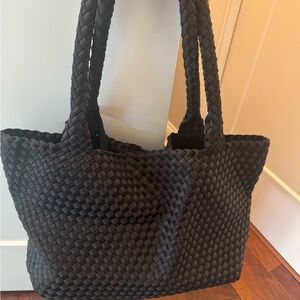 BCBGMaxAzria Black Woven Tote Bag